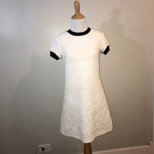 Retro Zara Embroidered White Mod T-shirt Dress